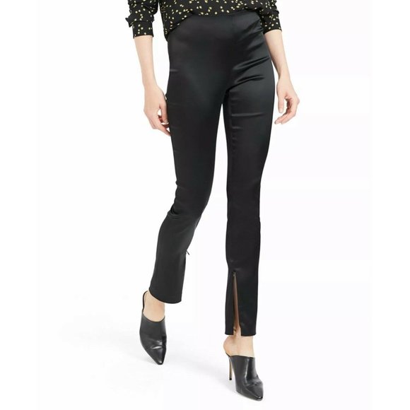 Theory Black Satin Skinny Legging Pants 
